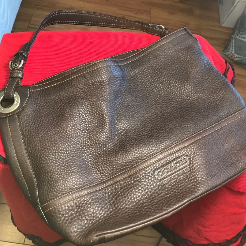 Coach Dark Brown Pebble Leather purse